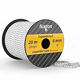 fuxton Gummiseil 6 mm 20 m schwarz - weiß, elastisch (Expanderseil, Gummiband, Gummischnur, Gummileine, Gummikordel, Planenseil, Spannseil, Seil Plane)