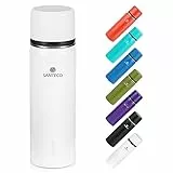 SANTECO Thermoskanne Thermosflasche Edelstahl 1l, 500ml, Auslaufsicher Isolierflasche mit Trinkbecher für unterwegs, Thermoskanne Kaffee & Tee für Kinder, Sport, BPA-Frei, 24H Kalt & 12H Heiß