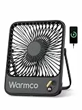 Warmco D3 Akku Ventilator 10000mAh, Tischventilator Leise, 24 Std.