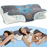 IDEA Nackenkissen Kopfkissen, Ergonomisches Kopfkissen Nackenschmerzen, Memory Foam Orthopädische Kissen, Schlafkissen für Seitenschläfer Rücken & Bauchschläfer - Linderung für Nacken & Schlaf
