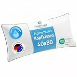 Kopfkissen 40x80 inSPIRO, Premium Kissen von Schlafexperten entwickelt, Ergonomisches Schlafkissen für Seitenschläfer, Rückenschläfer, Bauchschläfer, Ideales HWS Nackenstützkissen, Pillow made in EU