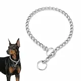 MIRKUZI Klassische Hundehalsbänder Ein Hundehalsband aus Edelstahl, bissfestes Metallhalsband, Kettenhalsband zum Überziehen mit Verbindungsschnalle, geeignet für kleine, mittlere und große Hunde.