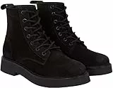 Tommy Jeans Tjw Lace Up Boot Suede Mittelhohe Stiefel, Damen, Schwarz (Black), 38 Eu