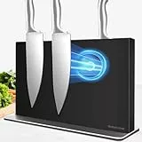 Rekehome Messerblock magnetischer ohne Messer, Schwarz 40 cm Messerhalter magnetisch aus 304 Edelstahl, beidseitig starker Magnet Knife Holder für eine aufgeräumte Küche