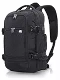 Aerolite Ryanair Handgepäck, 40 x 20 x 25 cm, maximale Größe, zugelassen, Reisegepäck, leicht, Schultertasche, Rucksack, Flugtasche mit YKK-Reißverschlüssen, Schwarz, 40x20x25, Rucksack Backpacks