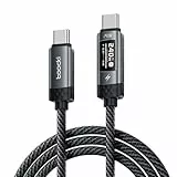 toocki 240W USB C auf USB C Kabel Schnellladekabel USB C USB PD3.1 Nylon USB Typ C Ladekabel mit LED Display für iPhone 17 Pro Max, iPhone 16, Samsung S24 S23 S22 S21, MacBook Pro/Air (2M)