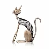 Tooarts Metall Katze Deko Skulptur Dekofigur zum Dekorieren