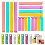 taobosec Verschlussclips,24 Stück 7/10/15cm Lang Clips Wiederverwendbar Tütenclips Lebensmittel Clips TüTenclips Küche Dichtungsclip für Tüten für Süßigkeit Kekse Kaffee Snacks (Bunt)