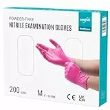EUROPAPA® 200x Einweghandschuhe Nitrilhandschuhe puderfrei Untersuchungshandschuhe EN455 EN374 latexfrei Einmalhandschuhe Handschuhe in Gr. S, M, L & XL verfügbar (M, Rosa)