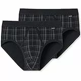 Schiesser Herren 2 PACK Sportslip mit Eingriff - Classic, schwarz_172691, 9/ 3XL