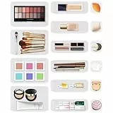 Omtofo 16 Stücke Weiß Schubladen Ordnungssystem Organizer, Schubladentrenner Verstellbar mit 3 Größen, Rutschfester Organizer Box Für Schreibtisch, Makeup, Badezimmer, Büro,Utensilien
