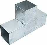 Connex Pfostenverbinder einfach - 305 x 200 mm 90° - chromfarbig - feuerverzinkt - 3 Hülsen - 1 Stück / Pfostenecke / Holzverbinder / Balkenverbinder / HV4243
