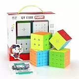 ROXENDA Zauberwürfel Set, Speed Cube Set mit 2x2 3x3 4x4 5x5 Zauberwürfel mit Geschenkbox, Geheimes Tutorial für Speed Cube (Stickerless Cube)