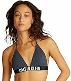 Calvin Klein Damen Bikini Oberteil Triangel Neckholder, Blau (India Ink), XXL