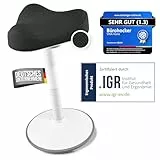 Vina Home® SH-01S Bürohocker Ergonomisch [IGR Zertifiziert] | Sitzhocker ergonomisch höhenverstellbar [47-65 cm]| Ergonomischer Hocker für Arbeit & Freizeit | Schwingeffekt [rutschfest] (Schwarz)