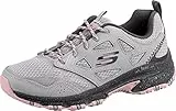 Skechers Damen Hillcrest Pure Escapade Trainers, Gray Leather / Mesh / Pink Trim, 41 EU