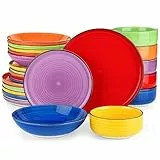 Geschirrset 6 Personen, vancasso bonita 24tlg Tafelservice aus Steingut, Teller set modern, Schüssel- und Teller Set