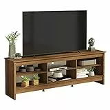 Madesa TV-Schrank mit 6 Ablagen und Kabelmanagement, TV-Schrank für Fernseher bis 75 Zoll, Holz, 60 x 36 x 180 cm, rustikal