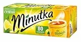 Minutka - Schwarzer Tee mit Zitrone - 80 Teebeutel - Black Tea Lemon - Premium Qualität, Hochwertiger Schwarztee mit Zitronenschale, Erfrischender, Aromatisch & Vollmundig - 112g