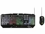 MediaRange Gaming Series Tastatur und optische 6 Tasten Gaming Maus Set, QWERTZ, schwarz