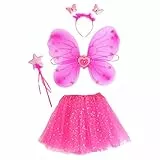 SOIMISS Fee Prinzessin Tutu Kostüm Set Schmetterling Kostüm Set mit Kleid Flügel Zauberstab Und Stirnband für Kinder Halloween Dress Up Party Liefert Gefälligkeiten