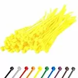 Gocableties Kabelbinder 100 Stück Gelb, 200 mm x 2,5mm mit 8,1 kg Zugfestigkeit, UV Beständig Set