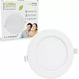 Lumare LED Einbaustrahler | Extraflache LED Spots für Decken, Bäder und Nassräume | 230V, 18W, 26mm Lochgröße, IP44 spritzwassergeschützte Lampen | Warmweiß