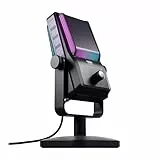 CHERRY XTRFY NGALE R, Premium-USB-Mikrofon für Aufnahmen, Gaming & Streaming, Cardioid, Plug & Play, Low-Cut-Filter, RGB-Beleuchtung, Retro-Design, Schwarz