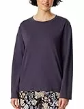 Schiesser Damen Schlafshirt Langarm Baumwolle - Mix + Relax Pyjamaoberteil, Indigo_182103, 40