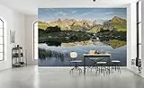 Komar Vlies Fototapete ALLGÄU Spiegel | Tapete, XXL, Dekoration, Natur, Landschaft, Schlafzimmer, Wohnzimmer, Büro, Flur | Größe 450 x 280 cm (Breite x Höhe) | SHX9-002