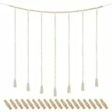 Funabridge Boho-Foto-Display mit Clips und Lichterketten, 120 cm lang, Wandbehang mit 30 Holzklammern, perfekt für Wohnzimmer, Schlafzimmer und gemütliche Ecken