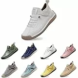 Generisch Schuhe Damen - Sneakers, Komfortable & Schmerzfreie Orthopädische Sneakers, Bequeme Stützende Lederschuhe, Wasserdichter Barfuss Schuhe