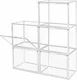 GUDEMAY Transparente stapelbare Kunststoffboxen mit magnetischem Verschluss - Staubdichte Aufbewahrung Acryl Vitrine Schaukasten Ideal für Figuren, Collectibles, Bücher, Schuhe (Transparent - 5er Set)