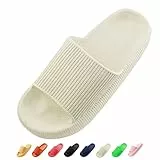 Sumvov Neues Upgrade Cozyslides Original Damen Schlappen 100% EVA SUPER Weich Rutschfest Badeschuhe Cozislides Original Hausschuhe Damen(Beige,38-39)