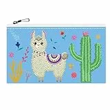 DIAMOND DOTZ DOTZIES 2592608 Original 5D Diamond Painting Etui Set, Lama, Kreativ-Kit für DIY Mäppchen mit Glitzersteinen, Diamanten-Bastelset für Kinder ab 6 Jahren