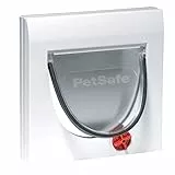 PetSafe Katzenklappe Staywell Klassik, 4 manuelle Verschlussoptionen, Für Haustiere bis 7 kg, Weiß, Maße 22.3x22.3 cm (1er Pack)