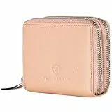 VON HEESEN Leder Geldbörse mit RFID-Blocker - Portemonnaie für Damen & Herren aus echtem Leder - Wallet mit Münzfach - Geldbeutel für Frauen und Männer in Rose