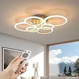 RUYI 72W Moderne Deckenleuchte, Φ80cm LED Wohnzimmerlampe Dimmbar mit Fernbedienung Farbwechsel 2800K-7000K Helligkeit Einstellbar, mit Memory Funktion, Wohnzimmer Deckenlampe Schlafzimmerlampe Küche