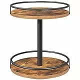 HOOBRO Gewürzregal, Küchenregal, 2-stufiger drehbarer Gewürzständer, Küchen-Organizer, Gewürzhalter, für Küchentheke, Schminktisch, Esstisch, Braun und Schwarz EBF92TL01