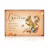 Finest Folia Gartenschild 30x20cm Alu Verbundplatte UV Druck Deko Garten Schild Dekoration Sprüche für den Außenbereich mit Spruch wetterfest RV001 (Motiv 07)