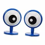 Parliky Blaues Helm dekor mit Großen Augen für Frauen Langlebige Motorradhelm Skihelm Dekoration Einfache Montage Stylisches und Niedliches Accessoire für Snowboard Helme