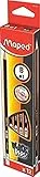 Maped 851724 - 12x Bleistifte BLACK'PEPS B mit Radierer - Schwarz/orange