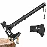 Freelander Outdoor Survival Axt Mit Hammer - Scharfe Camping Beil Mit Nylon Scheide, Holz Spalten Rutschfester ABS Griff, Bushcraft für Outdoor Abenteuer Camping, Geschenke für Männer