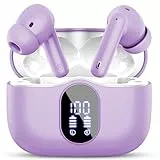 Btootos Bluetooth Kopfhörer, Kopfhörer Kabellos Bluetooth 5.4 mit App Sport In Ear Kopfhörer, Wireless Earbuds 40 Std Spielzeit, LED Ladecase, ENC Mic, Tiefer Bass Ohrhörer für IOS/Android (Lavendel)