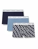 Calvin Klein Herren 3er Pack Boxershorts Trunks Balance mit Logobund, Mehrfarbig (Faded Denim/Bold Track Logo/Shorel), M