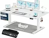 Homall Höhenverstellbarer Schreibtisch 160x80cm mit USB-A Ladeanschluss, Elektrischer Schreibtisch mit Kabel Management Tray, Standing Desk mit 3 Memory Funktion, Computertisch Weiß