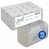 Scott® Control™ Papierhandtücher 6663, Einmal-Papierhandtücher mit Interfold-Faltung und M-Faltung, FSC-zertifiziert, für eine umweltbewusste Händehygiene, 15 Packungen x 212 Tücher (insg. 3.180)