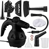KRUMAD Dampfreiniger Handgerät 1000W - Tragbarer Steam Cleaner mit 9 Aufsätzen - Chemiefreie Reinigung für Bad, Küche, Fenster, Polster und Auto - 220-240V - Handdampfreiniger für Haushalt