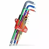 Wiha Stiftschlüssel Set im ProStar Halter I Innensechskant-Kugelkopf 9-tlg. farbig leuchtend I Innensechskantschlüssel I Winkelschlüsselsatz (46555)