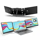 Teamgee Laptop Bildschirm Erweiterung, 14' 1080P FHD Portable Monitor für Laptop, Triple Laptop Screen Extender für Mac Wins Android Dex PC mit 13'-17' Bildschirme